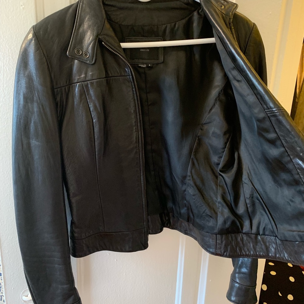 Black leather jacket size 4